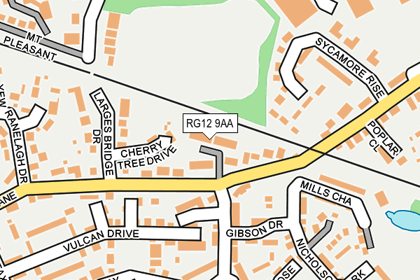 RG12 9AA map - OS OpenMap – Local (Ordnance Survey)