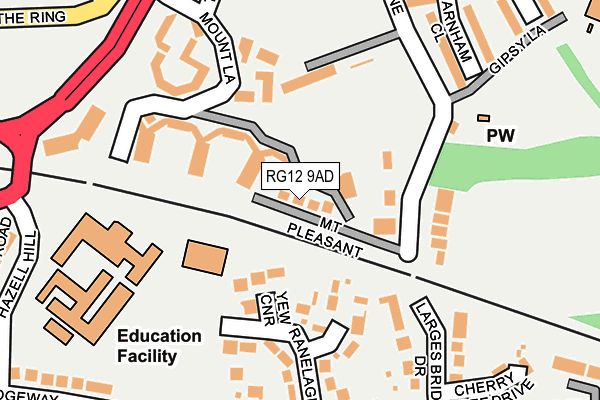 RG12 9AD map - OS OpenMap – Local (Ordnance Survey)