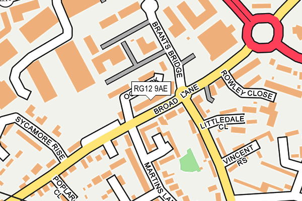 RG12 9AE map - OS OpenMap – Local (Ordnance Survey)