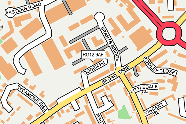 RG12 9AF map - OS OpenMap – Local (Ordnance Survey)
