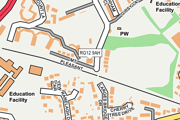 RG12 9AH map - OS OpenMap – Local (Ordnance Survey)