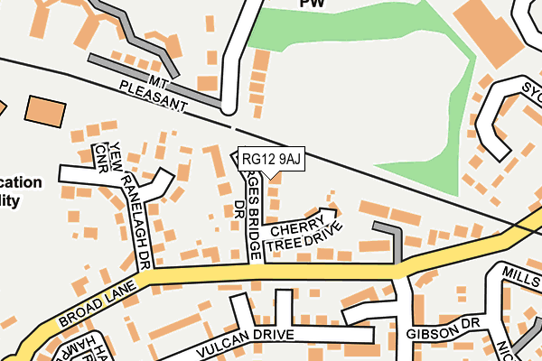 RG12 9AJ map - OS OpenMap – Local (Ordnance Survey)