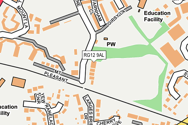 RG12 9AL map - OS OpenMap – Local (Ordnance Survey)