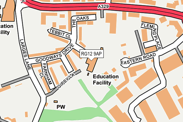 RG12 9AP map - OS OpenMap – Local (Ordnance Survey)