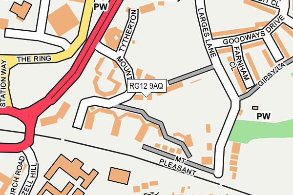 RG12 9AQ map - OS OpenMap – Local (Ordnance Survey)