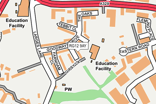 RG12 9AY map - OS OpenMap – Local (Ordnance Survey)