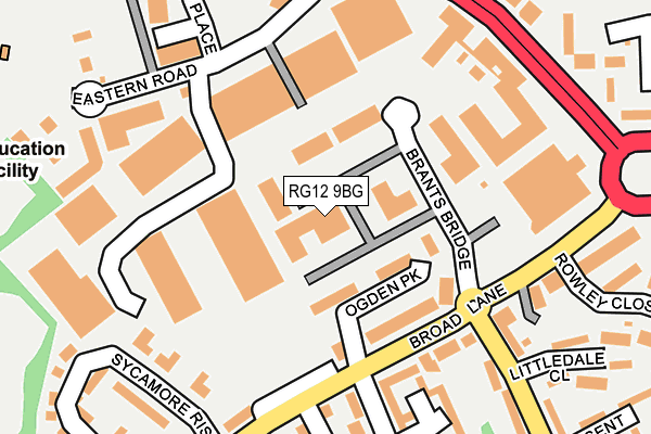 RG12 9BG map - OS OpenMap – Local (Ordnance Survey)