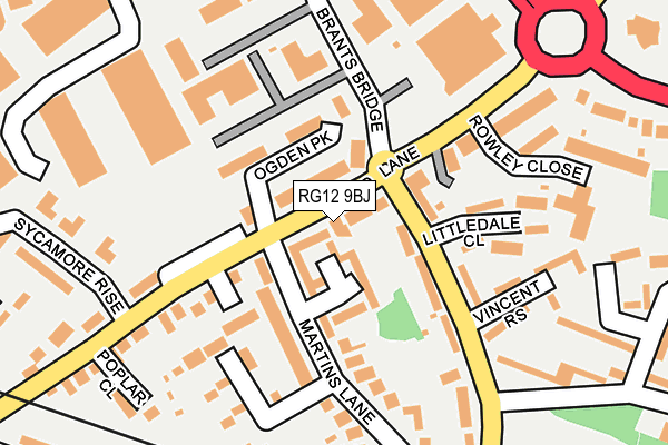 RG12 9BJ map - OS OpenMap – Local (Ordnance Survey)