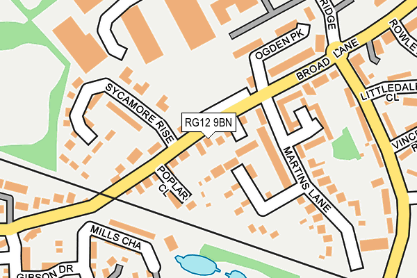 RG12 9BN map - OS OpenMap – Local (Ordnance Survey)