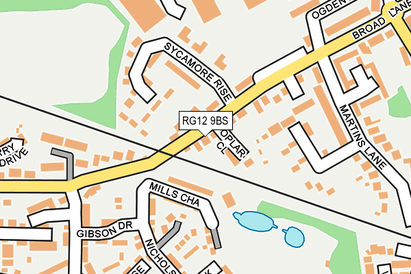 RG12 9BS map - OS OpenMap – Local (Ordnance Survey)