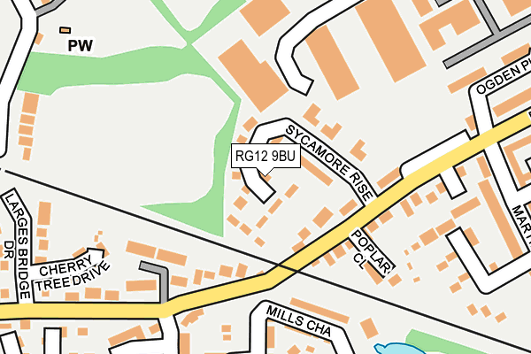 RG12 9BU map - OS OpenMap – Local (Ordnance Survey)