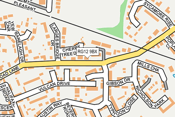 RG12 9BX map - OS OpenMap – Local (Ordnance Survey)