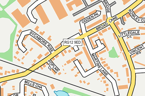RG12 9ED map - OS OpenMap – Local (Ordnance Survey)