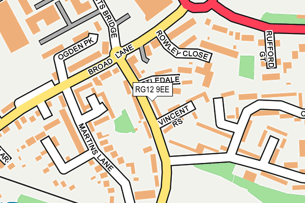 RG12 9EE map - OS OpenMap – Local (Ordnance Survey)