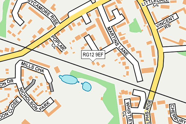 RG12 9EF map - OS OpenMap – Local (Ordnance Survey)