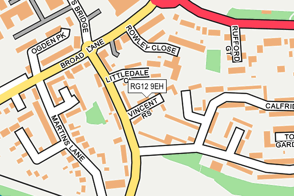 RG12 9EH map - OS OpenMap – Local (Ordnance Survey)