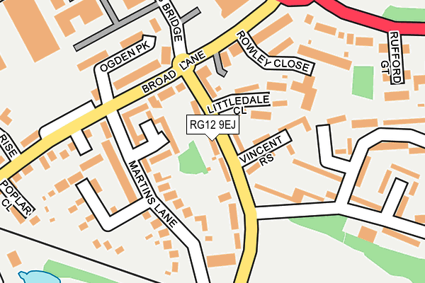 RG12 9EJ map - OS OpenMap – Local (Ordnance Survey)