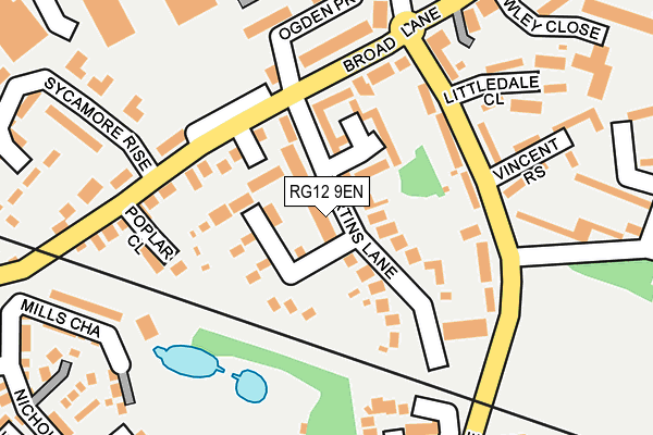 RG12 9EN map - OS OpenMap – Local (Ordnance Survey)