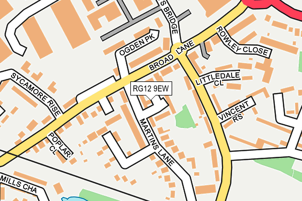 RG12 9EW map - OS OpenMap – Local (Ordnance Survey)