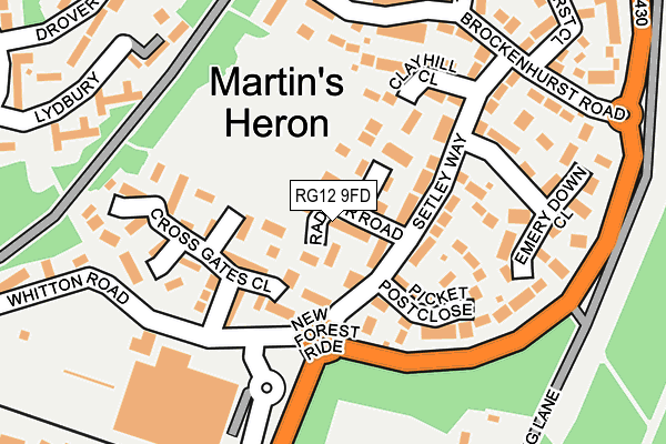 RG12 9FD map - OS OpenMap – Local (Ordnance Survey)