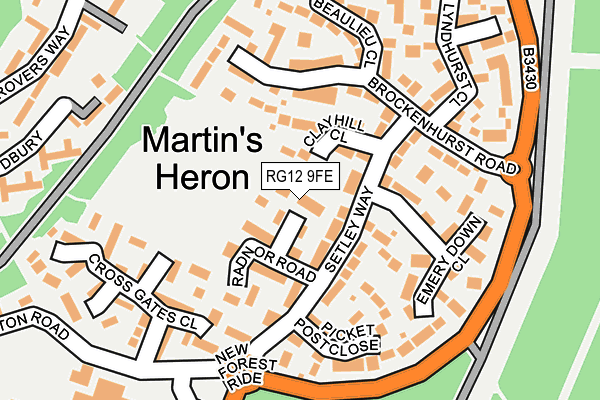 RG12 9FE map - OS OpenMap – Local (Ordnance Survey)