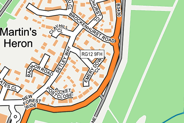 RG12 9FH map - OS OpenMap – Local (Ordnance Survey)