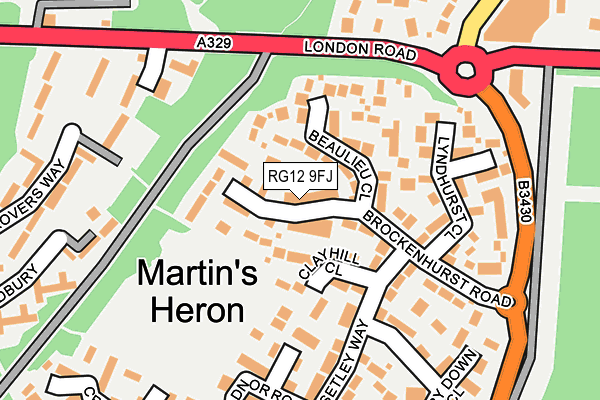 RG12 9FJ map - OS OpenMap – Local (Ordnance Survey)