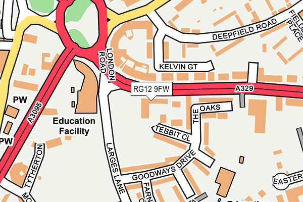 RG12 9FW map - OS OpenMap – Local (Ordnance Survey)