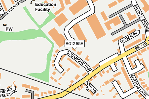 RG12 9GE map - OS OpenMap – Local (Ordnance Survey)