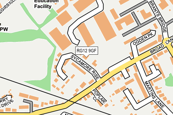 RG12 9GF map - OS OpenMap – Local (Ordnance Survey)