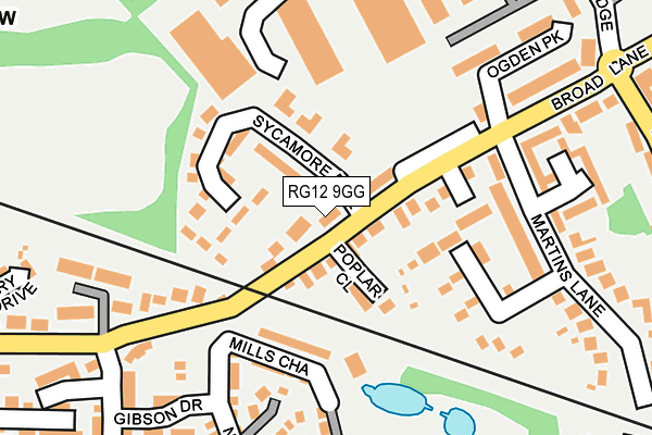 RG12 9GG map - OS OpenMap – Local (Ordnance Survey)