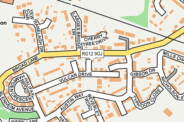 RG12 9GJ map - OS OpenMap – Local (Ordnance Survey)
