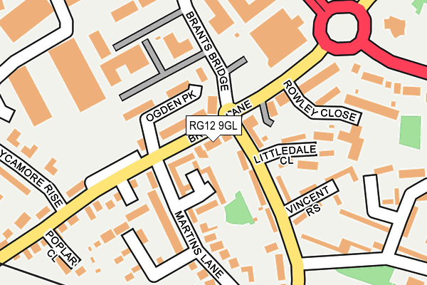 RG12 9GL map - OS OpenMap – Local (Ordnance Survey)