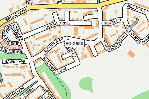 RG12 9GS map - OS OpenMap – Local (Ordnance Survey)