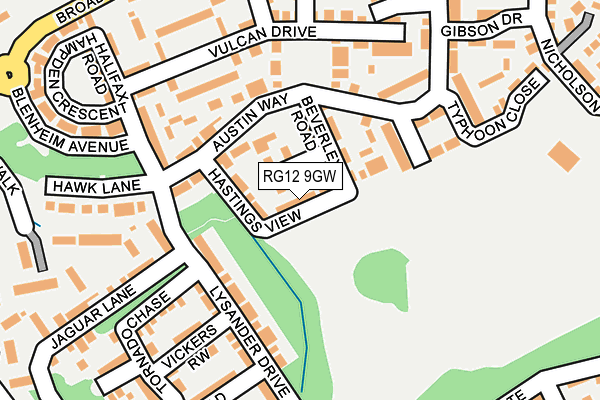 RG12 9GW map - OS OpenMap – Local (Ordnance Survey)