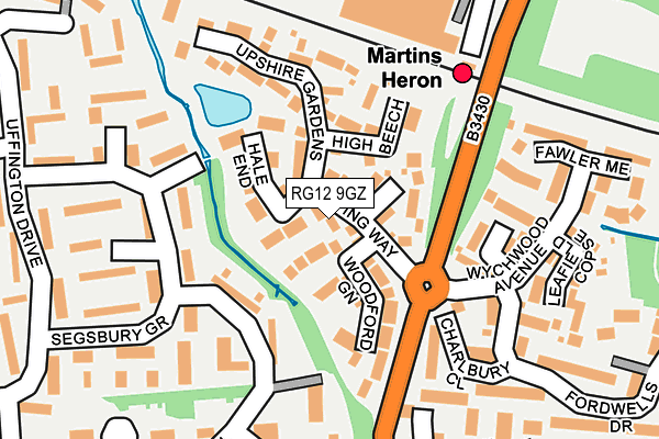 RG12 9GZ map - OS OpenMap – Local (Ordnance Survey)