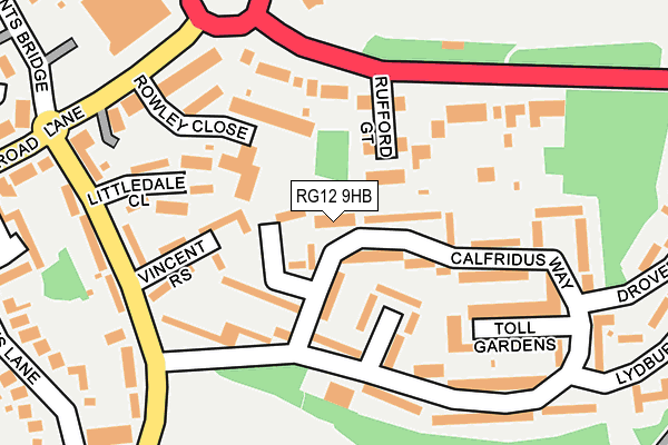 RG12 9HB map - OS OpenMap – Local (Ordnance Survey)