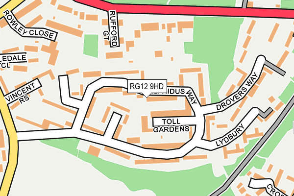 RG12 9HD map - OS OpenMap – Local (Ordnance Survey)