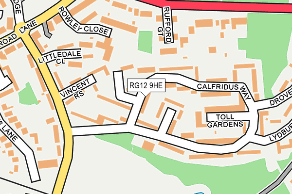 RG12 9HE map - OS OpenMap – Local (Ordnance Survey)