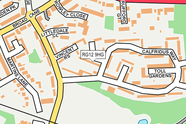 RG12 9HG map - OS OpenMap – Local (Ordnance Survey)