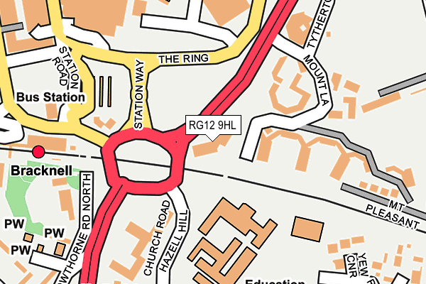 RG12 9HL map - OS OpenMap – Local (Ordnance Survey)