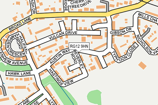 RG12 9HN map - OS OpenMap – Local (Ordnance Survey)