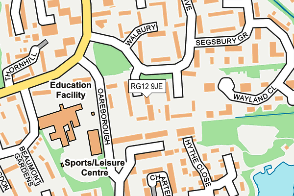 RG12 9JE map - OS OpenMap – Local (Ordnance Survey)