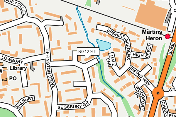 RG12 9JT map - OS OpenMap – Local (Ordnance Survey)