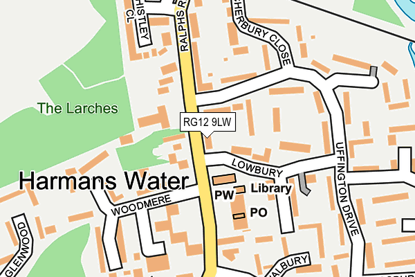 RG12 9LW map - OS OpenMap – Local (Ordnance Survey)