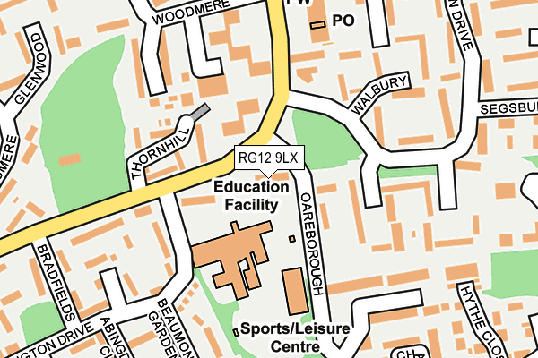 RG12 9LX map - OS OpenMap – Local (Ordnance Survey)