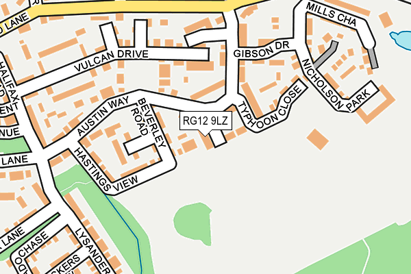 RG12 9LZ map - OS OpenMap – Local (Ordnance Survey)