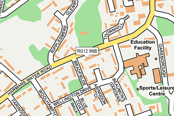 RG12 9NB map - OS OpenMap – Local (Ordnance Survey)