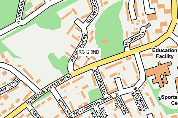 RG12 9ND map - OS OpenMap – Local (Ordnance Survey)