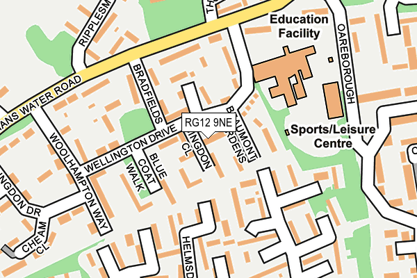 RG12 9NE map - OS OpenMap – Local (Ordnance Survey)